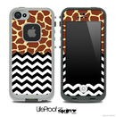 Mixed Giraffe Print and Chevron Pattern Skin for the iPhone 5 or 4/4s LifeProof Case