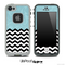 Mixed Blue Laced Floral and Chevron Pattern Skin for the iPhone 5 or 4/4s LifeProof Case