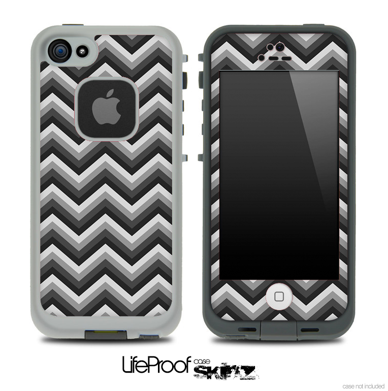 Black and Gray Chevron Pattern for the iPhone 5 or 4/4s LifeProof Case