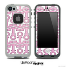 White and Subtle Pink Anchor Collage Skin for the iPhone 5 or 4/4s LifeProof Case