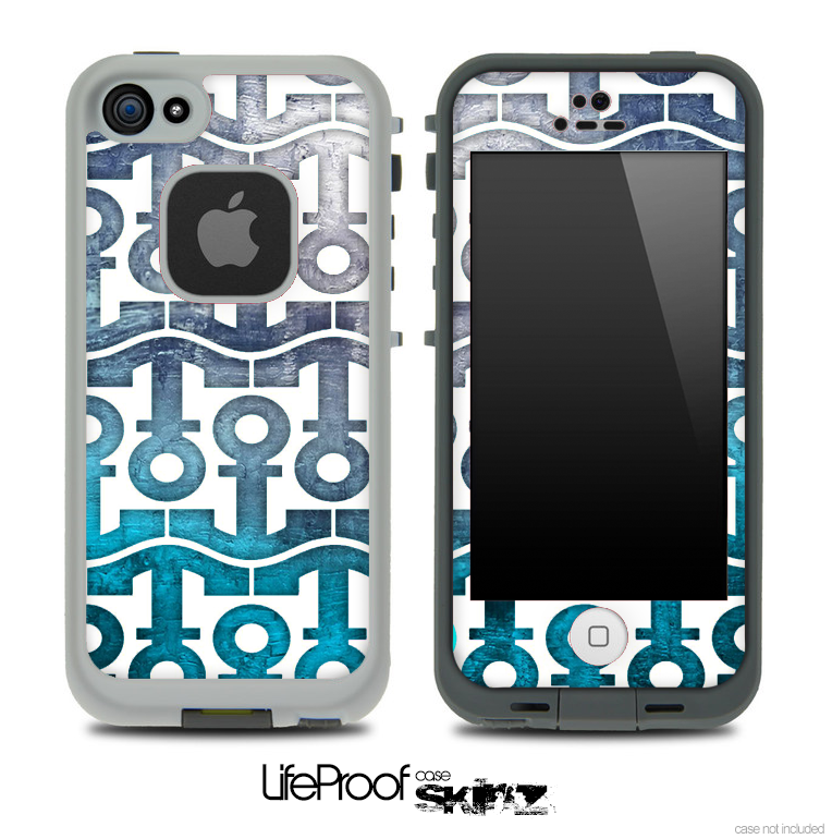White and Abstract Oil Painting Anchor Collage Skin for the iPhone 5 or 4/4s LifeProof Case