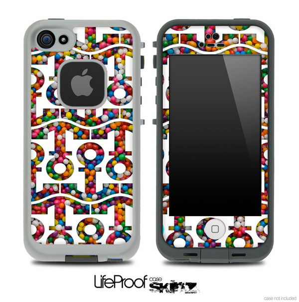 White and Tiny Gumballs Print Anchor Collage Skin for the iPhone 5 or 4/4s LifeProof Case