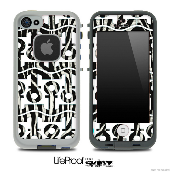 White and Real Zebra Print Anchor Collage Skin for the iPhone 5 or 4/4s LifeProof Case