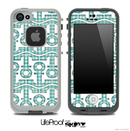 White and Color Slanted Stripe Anchor Collage Skin for the iPhone 5 or 4/4s LifeProof Case