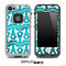 White and Wavy Turquoise Anchor Collage Skin for the iPhone 5 or 4/4s LifeProof Case