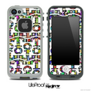 White and Abstract Tiled Anchor Collage Skin for the iPhone 5 or 4/4s LifeProof Case