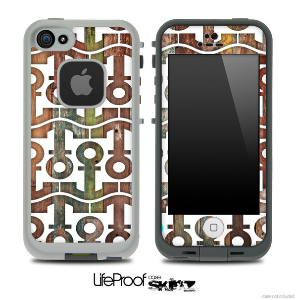 White and Aged Wood Anchor Collage Skin for the iPhone 5 or 4/4s LifeProof Case