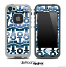White and Aged Blue Wood Anchor Collage Skin for the iPhone 5 or 4/4s LifeProof Case