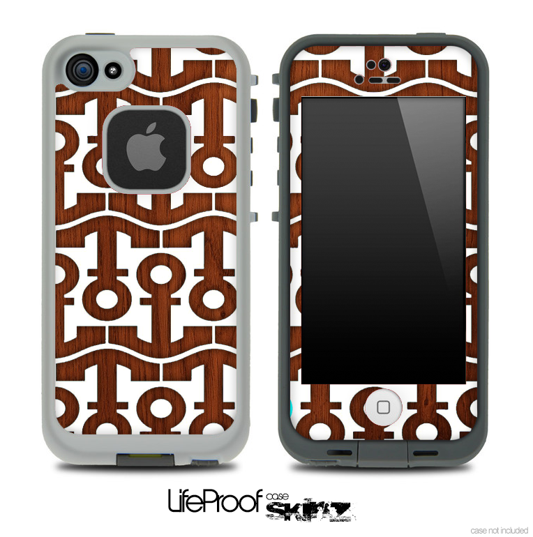 White and Wood Anchor Collage Skin for the iPhone 5 or 4/4s LifeProof Case