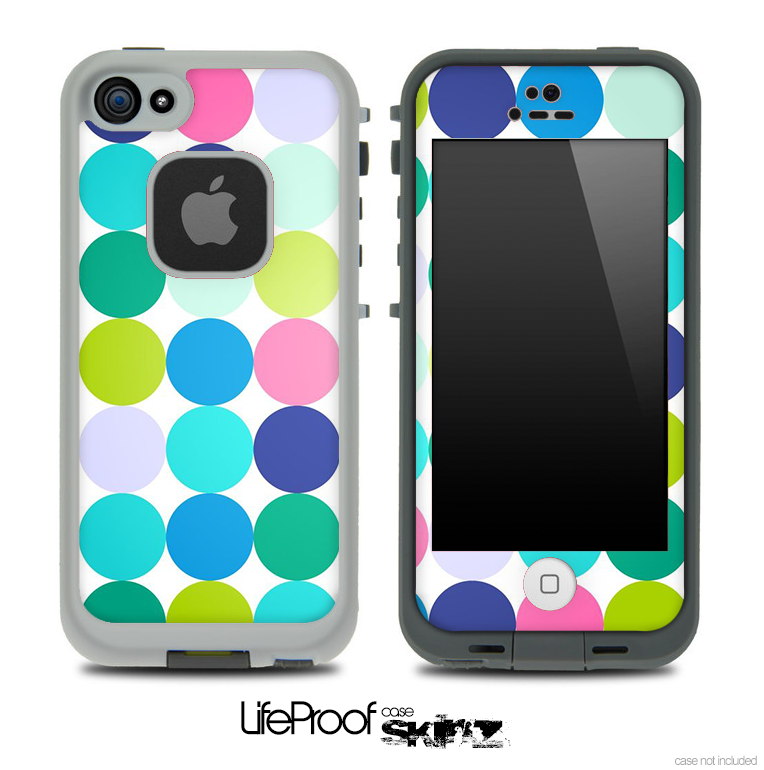 Vibrant Colored Polka Dot V2 Skin for the iPhone 5 or 4/4s LifeProof Case
