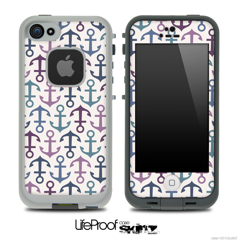 Anchor Collage on White V1 Skin for the iPhone 5 or 4/4s LifeProof Case