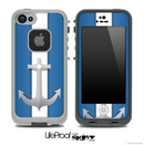 Navy and White Anchor Striped Skin for the iPhone 5 or 4/4s LifeProof Case
