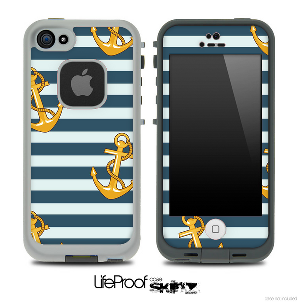 Nautica Gold and Navy Skin for the iPhone 5 or 4/4s LifeProof Case