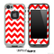 Red and White V2 Chevron Pattern Skin for the iPhone 5 or 4/4s LifeProof Case