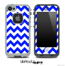 Royal Blue and White V2 Chevron Pattern Skin for the iPhone 5 or 4/4s LifeProof Case