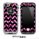 Pink Cheetah and Black V6 Chevron Pattern Skin for the iPhone 5 or 4/4s LifeProof Case