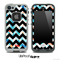 Abstract Turquoise and Black V6 Chevron Pattern Skin for the iPhone 5 or 4/4s LifeProof Case