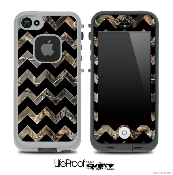 Real Camo and Black V6 Chevron Pattern Skin for the iPhone 5 or 4/4s LifeProof Case