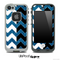 Blue Sparkle Print & Black/White Chevron Pattern Skin for the iPhone 5 or 4/4s LifeProof Case