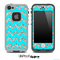 Aqua Blue and Colorful Dotted V2 Chevron Pattern Skin for the iPhone 5 or 4/4s LifeProof Case