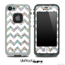 White and Colorful Dotted V2 Chevron Pattern Skin for the iPhone 5 or 4/4s LifeProof Case