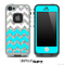 Turquoise, White and Colorful Dotted Chevron Pattern Skin for the iPhone 5 or 4/4s LifeProof Case