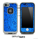 Glowing Blue Vivid RainDrops Pattern Skin for the iPhone 5 or 4/4s LifeProof Case