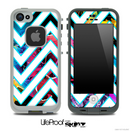 Large Chevron and Neon Floral Skin for the iPhone 5 or 4/4s LifeProof Case