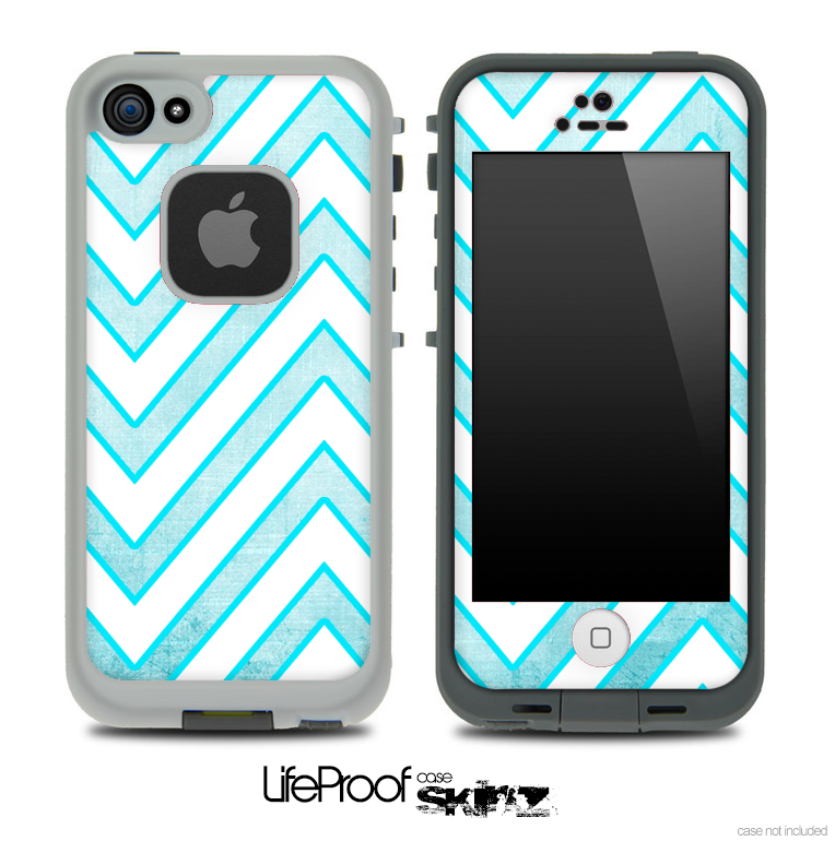 Large Chevron and Subtle Blue Skin for the iPhone 5 or 4/4s LifeProof Case