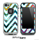 Large Chevron and Color Feathers Skin for the iPhone 5 or 4/4s LifeProof Case