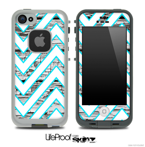 Large Chevron and White Wood Skin for the iPhone 5 or 4/4s LifeProof Case
