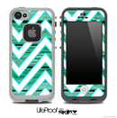 Large Chevron and Green Wood Skin for the iPhone 5 or 4/4s LifeProof Case