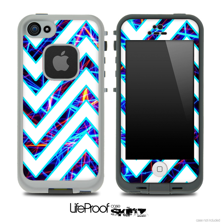 Large Chevron and Neon Strobe Skin for the iPhone 5 or 4/4s LifeProof Case