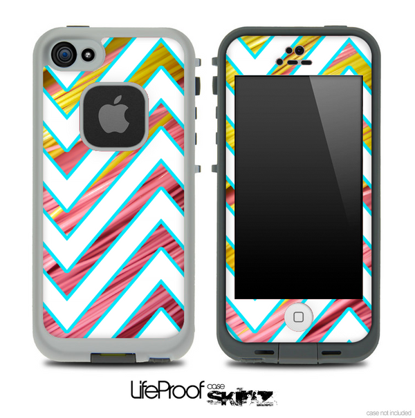 Large Chevron and Neon Straws Skin for the iPhone 5 or 4/4s LifeProof Case
