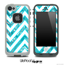 Large Chevron and Blue Paisley Skin for the iPhone 5 or 4/4s LifeProof Case