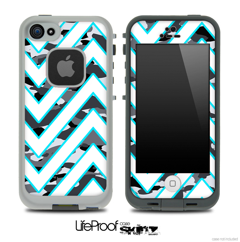 Large Chevron and Snow Camo V3 Skin for the iPhone 5 or 4/4s LifeProof Case