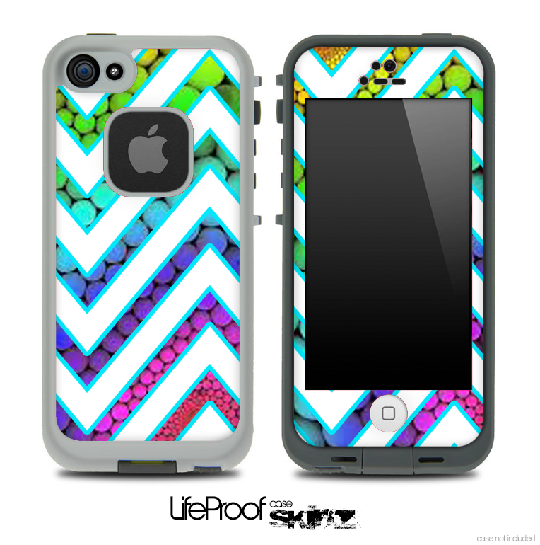 Large Chevron and Color Scale Skin for the iPhone 5 or 4/4s LifeProof Case
