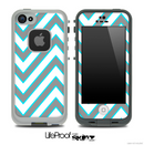 Large Chevron and Solid Gray V1 Skin for the iPhone 5 or 4/4s LifeProof Case