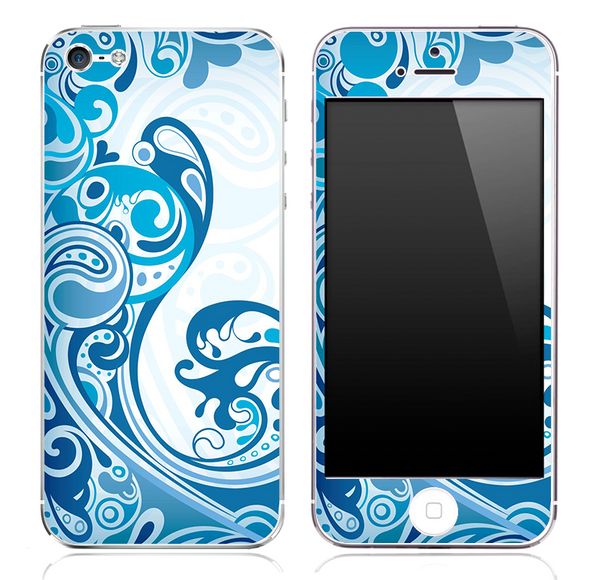 Abstract Blue Swirled V3 Skin for the iPhone 3gs, 4/4s or 5