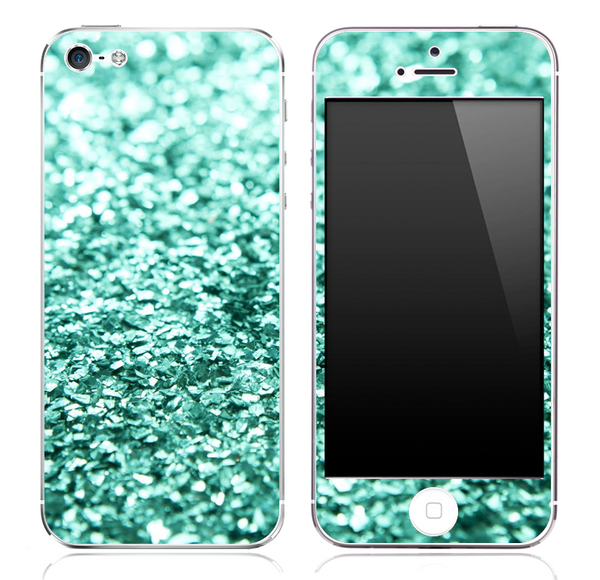 Turquoise Sparkled V2 Skin for the iPhone 3gs, 4/4s or 5