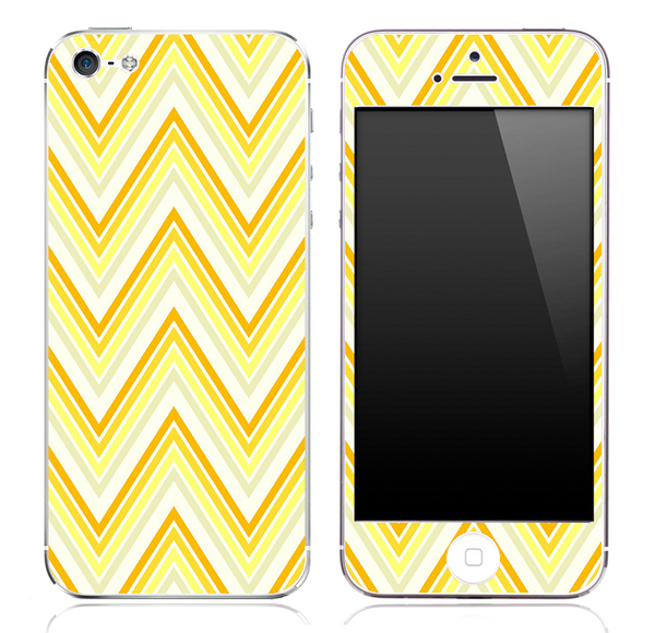 Vintage Yellow Chevron Pattern V5 Skin for the iPhone 3gs, 4/4s or 5