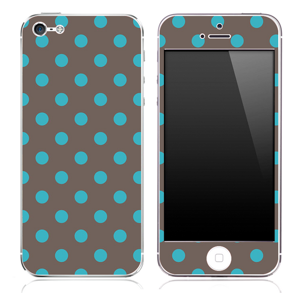Turquoise and Gray Polka Skin for the iPhone 3gs, 4/4s or 5