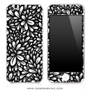 Floral Sprout Black iPhone Skin
