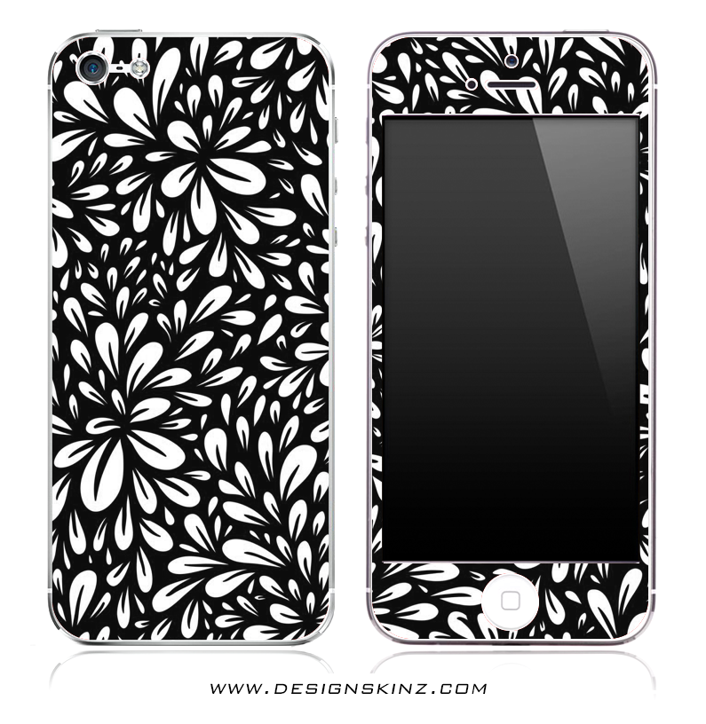 Floral Sprout Black iPhone Skin