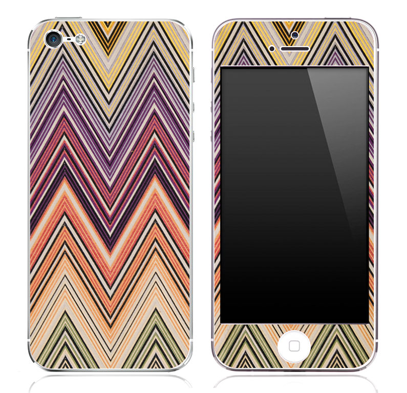 Colorful Vintage V2 Chevron Pattern Skin for the iPhone 3, 4/4s or 5