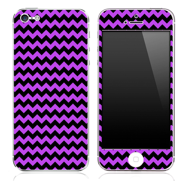 Purple and Black Chevron Pattern Skin for the iPhone 3, 4/4s or 5