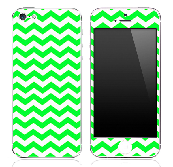 Lime Green Chevron Pattern Skin for the iPhone 3, 4/4s or 5