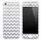 Silver Print under White Chevron Pattern Skin for the iPhone 3, 4/4s or 5