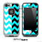 Two Toned Black White and Turquoise Chevron Skin for the iPhone 5 or 4/4s LifeProof Case