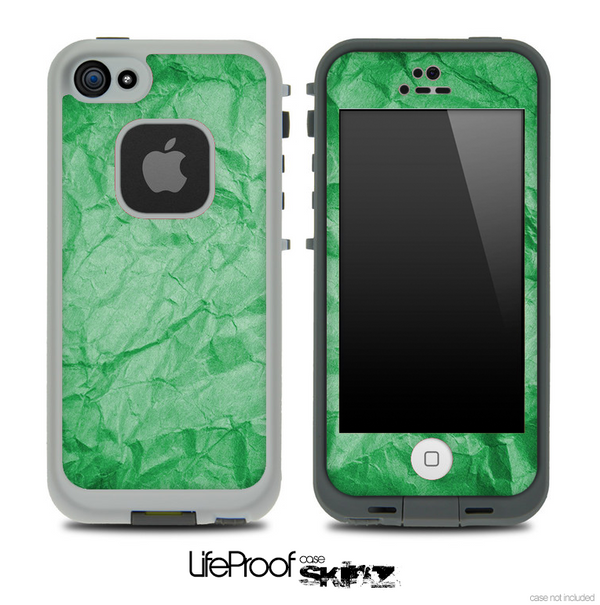 Crumpled Green Paper Skin for the iPhone 5 or 4/4s LifeProof Case